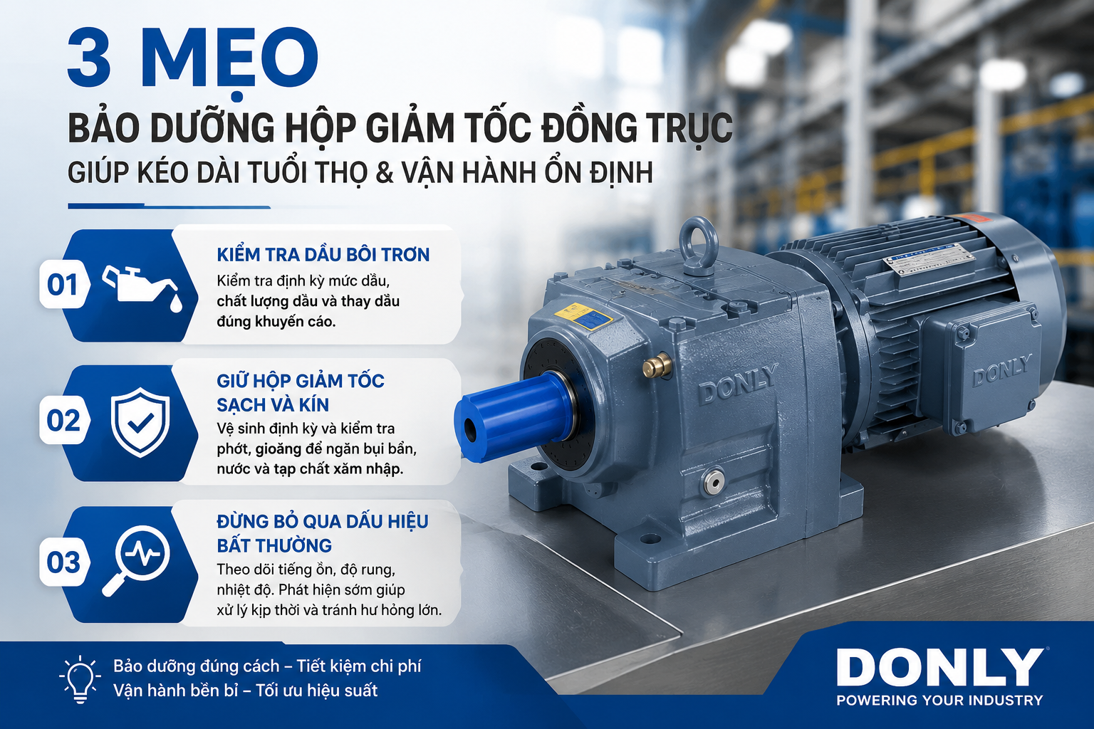 cách bảo dưỡng hộp giảm tốc Donly