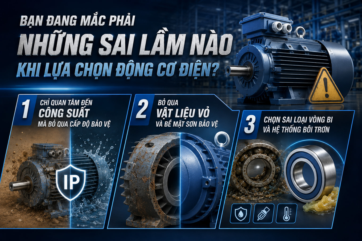 sai lầm khi lựa chọn động cơ điện